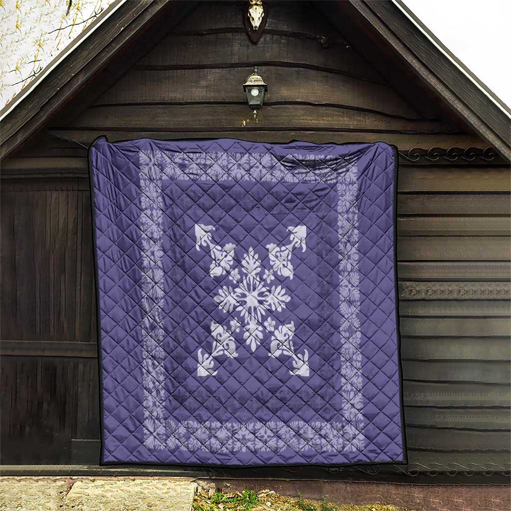 Hawaiian Quilt Block Design Quilt Purple Hawaii Culture Motifs - Polynesian Pride