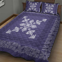 Hawaiian Quilt Block Design Quilt Bed Set Purple Hawaii Culture Motifs - Polynesian Pride