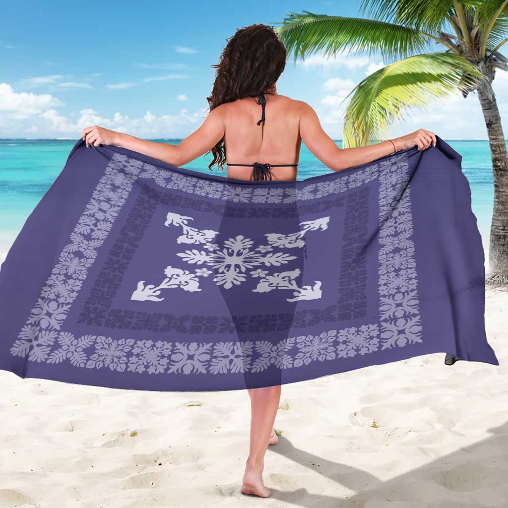 Hawaiian Quilt Block Design Sarong Purple Hawaii Culture Motifs - Polynesian Pride