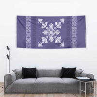 Hawaiian Quilt Block Design Tapestry Purple Hawaii Culture Motifs - Polynesian Pride