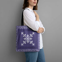 Hawaiian Quilt Block Design Tote Bag Purple Hawaii Culture Motifs - Polynesian Pride