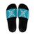 Hawaiian Quilt Block Design Slide Sandals Teal Hawaii Culture Motifs - Polynesian Pride