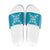 Hawaiian Quilt Block Design Slide Sandals Teal Hawaii Culture Motifs - Polynesian Pride