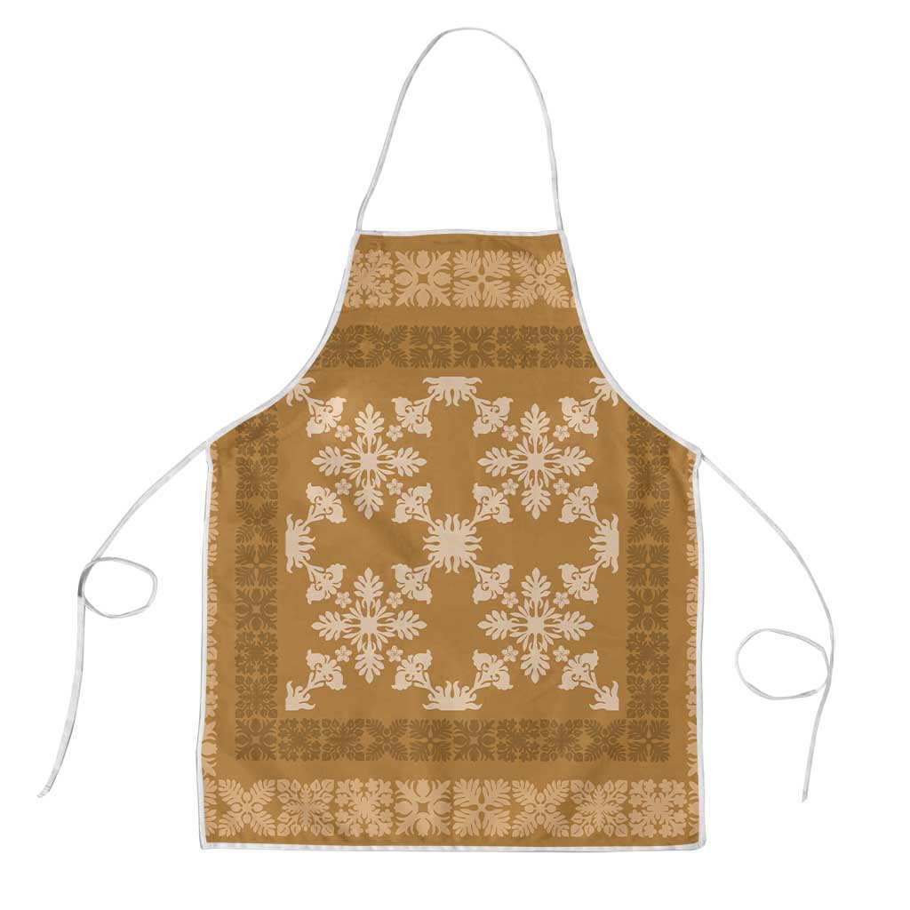 Hawaiian Quilt Pattern Apron Gold Hawaii Culture Tropical - Polynesian Pride