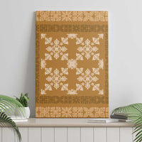 Hawaiian Quilt Pattern Canvas Wall Art Gold Hawaii Culture Tropical - Polynesian Pride
