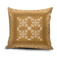 Hawaiian Quilt Pattern Pillow Cover Gold Hawaii Culture Tropical - Polynesian Pride
