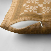 Hawaiian Quilt Pattern Pillow Cover Gold Hawaii Culture Tropical - Polynesian Pride