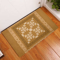 Hawaiian Quilt Pattern Rubber Doormat Gold Hawaii Culture Tropical - Polynesian Pride