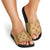 Hawaiian Quilt Pattern Slide Sandals Gold Hawaii Culture Tropical - Polynesian Pride