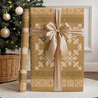 Hawaiian Quilt Pattern Wrapping Paper Gold Hawaii Culture Tropical - Polynesian Pride