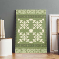Hawaiian Quilt Pattern Canvas Wall Art Lime Hawaii Culture Tropical - Polynesian Pride