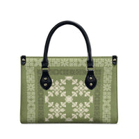 Hawaiian Quilt Pattern Leather Bag Lime Hawaii Culture Tropical - Polynesian Pride