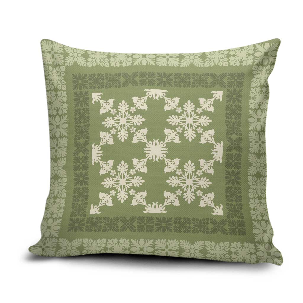 Hawaiian Quilt Pattern Pillow Cover Lime Hawaii Culture Tropical - Polynesian Pride