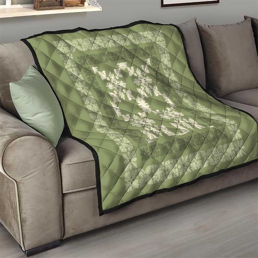 Hawaiian Quilt Pattern Quilt Lime Hawaii Culture Tropical - Polynesian Pride