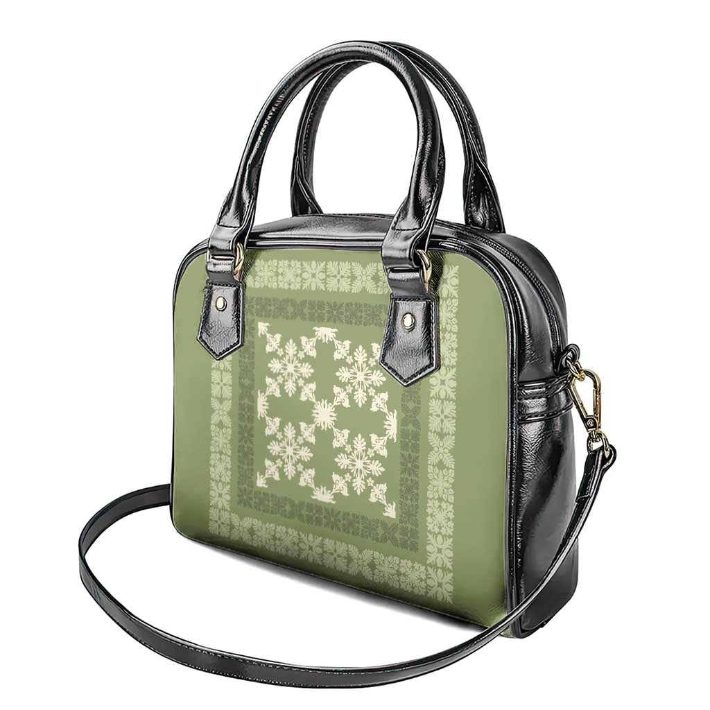 Hawaiian Quilt Pattern Shoulder Handbag Lime Hawaii Culture Tropical - Polynesian Pride