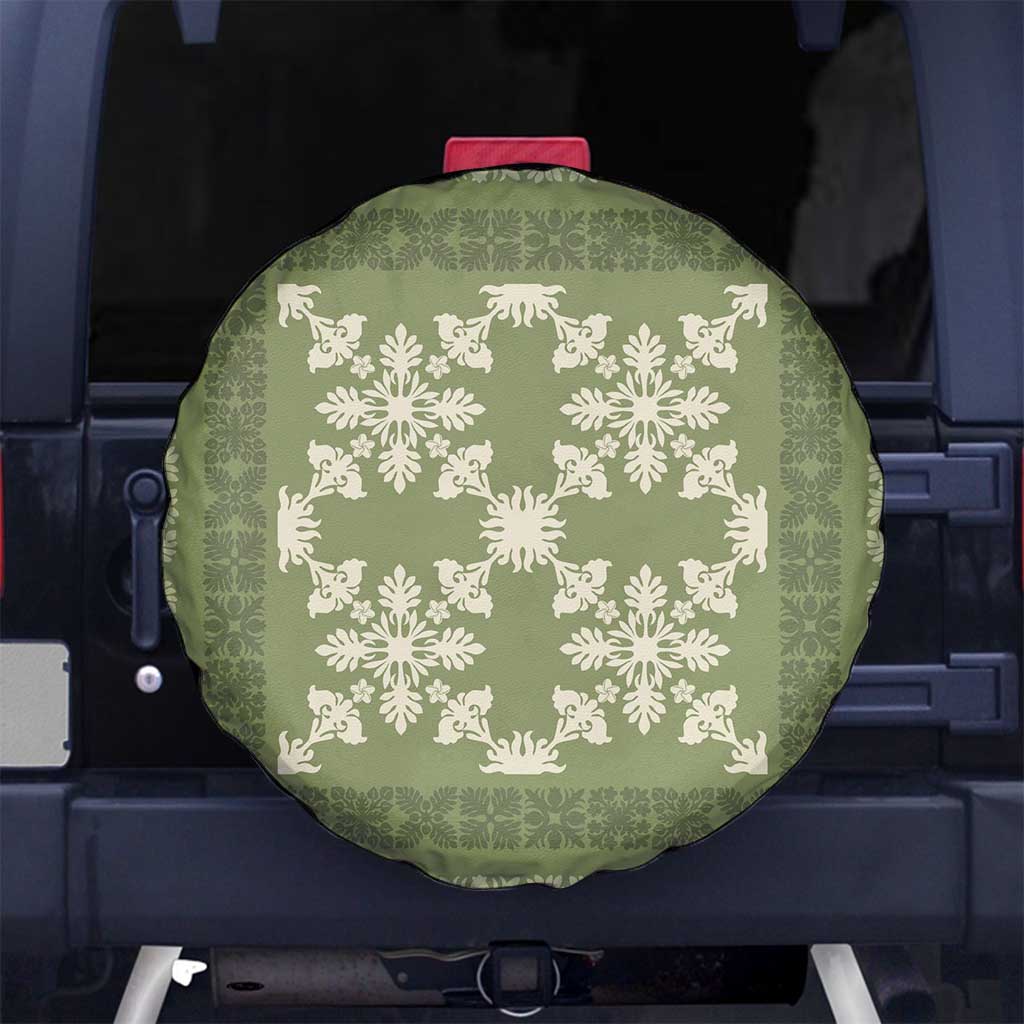 Hawaiian Quilt Pattern Spare Tire Cover Lime Hawaii Culture Tropical - Polynesian Pride