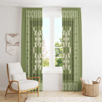 Hawaiian Quilt Pattern Window Curtain Lime Hawaii Culture Tropical - Polynesian Pride