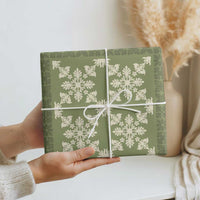 Hawaiian Quilt Pattern Wrapping Paper Lime Hawaii Culture Tropical - Polynesian Pride