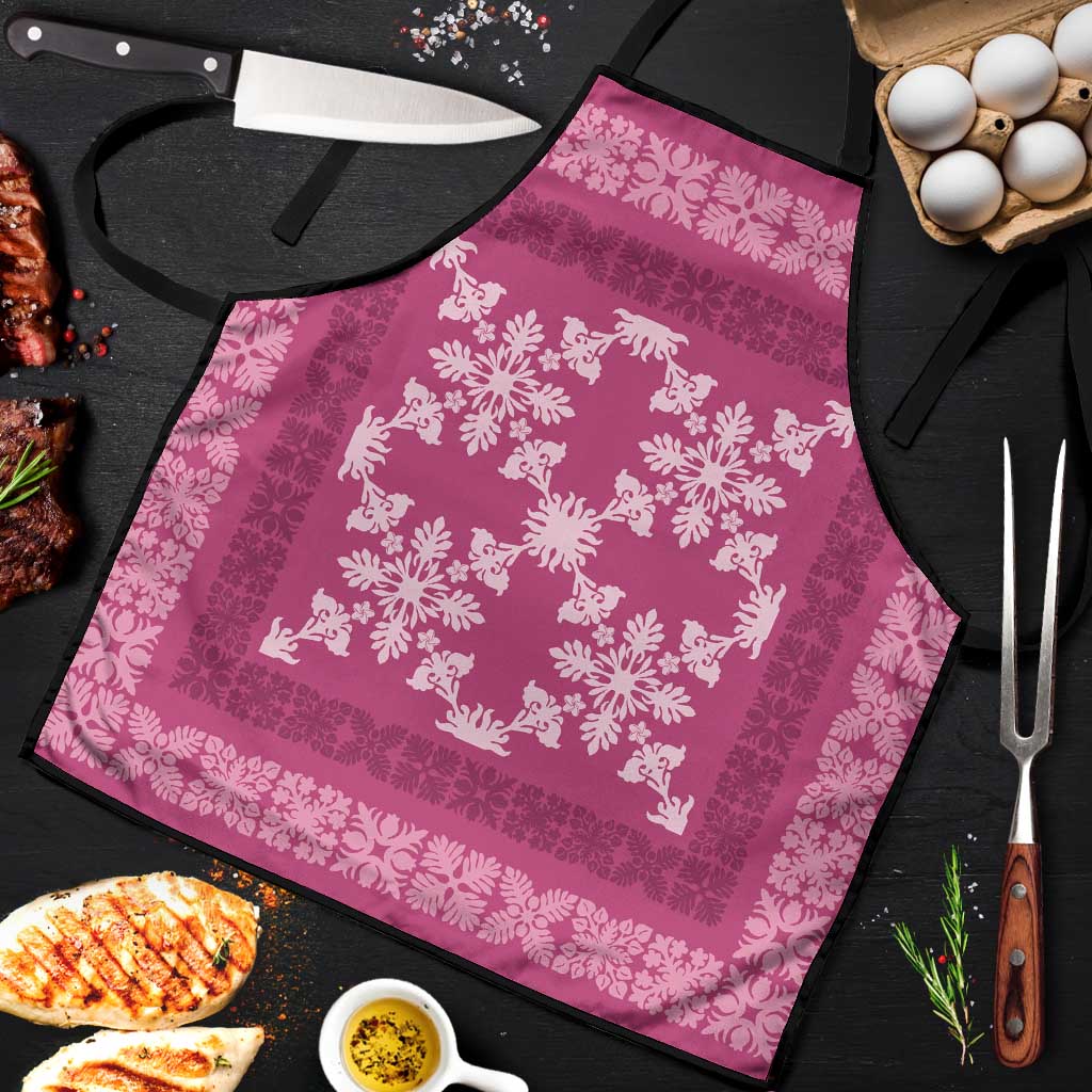 Hawaiian Quilt Pattern Apron Pink Hawaii Culture Tropical - Polynesian Pride