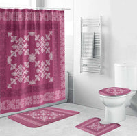 Hawaiian Quilt Pattern Bathroom Set Pink Hawaii Culture Tropical - Polynesian Pride