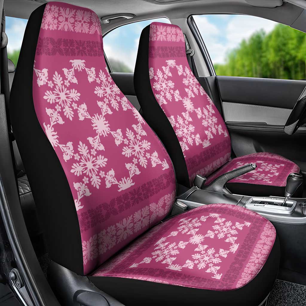 Hawaiian Quilt Pattern Car Seat Cover Pink Hawaii Culture Tropical - Polynesian Pride