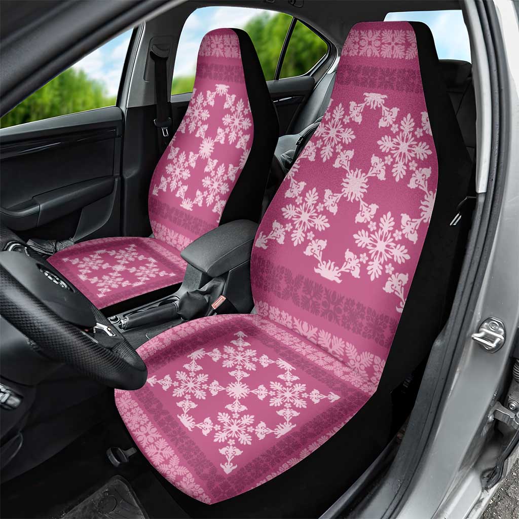 Hawaiian Quilt Pattern Car Seat Cover Pink Hawaii Culture Tropical - Polynesian Pride
