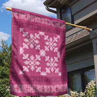 Hawaiian Quilt Pattern Garden Flag Pink Hawaii Culture Tropical - Polynesian Pride