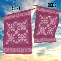 Hawaiian Quilt Pattern Garden Flag Pink Hawaii Culture Tropical - Polynesian Pride