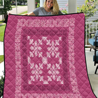 Hawaiian Quilt Pattern Quilt Pink Hawaii Culture Tropical - Polynesian Pride