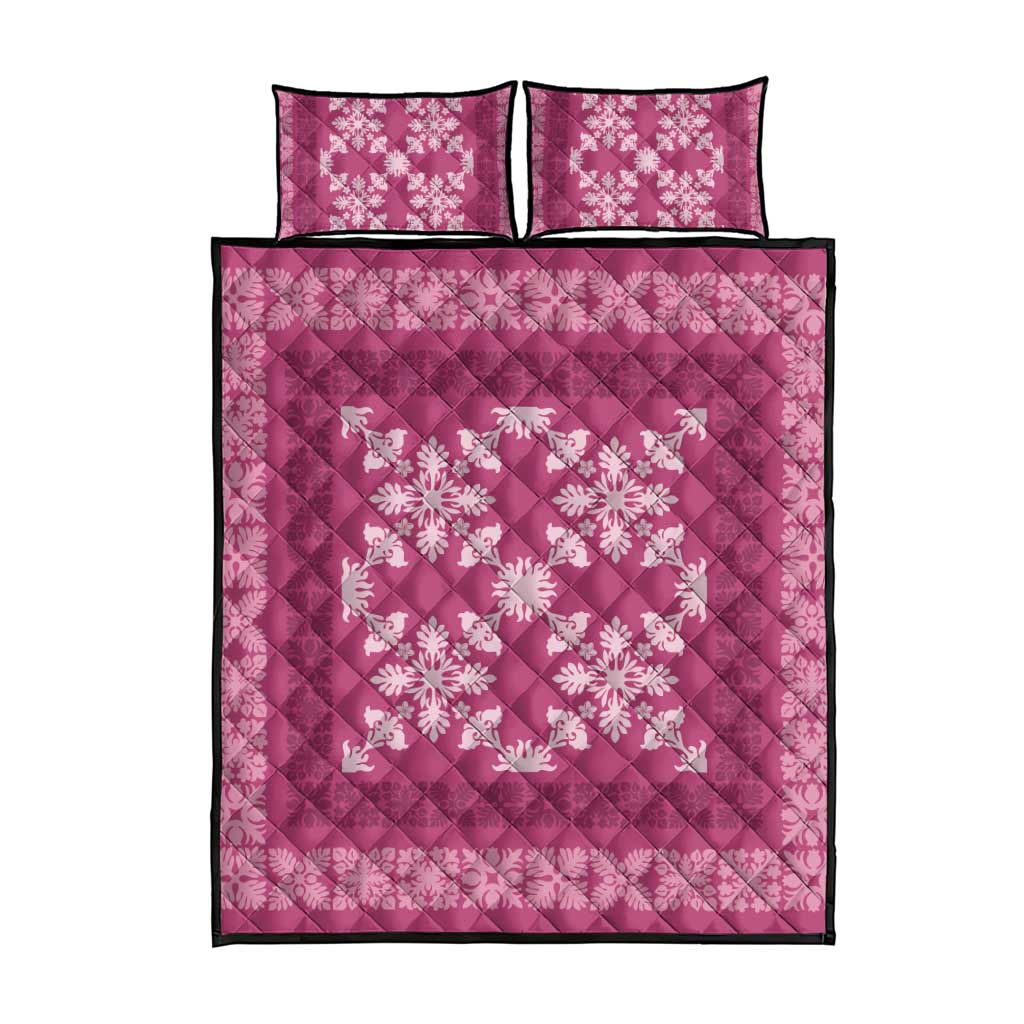 Hawaiian Quilt Pattern Quilt Bed Set Pink Hawaii Culture Tropical - Polynesian Pride