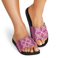 Hawaiian Quilt Pattern Slide Sandals Pink Hawaii Culture Tropical - Polynesian Pride