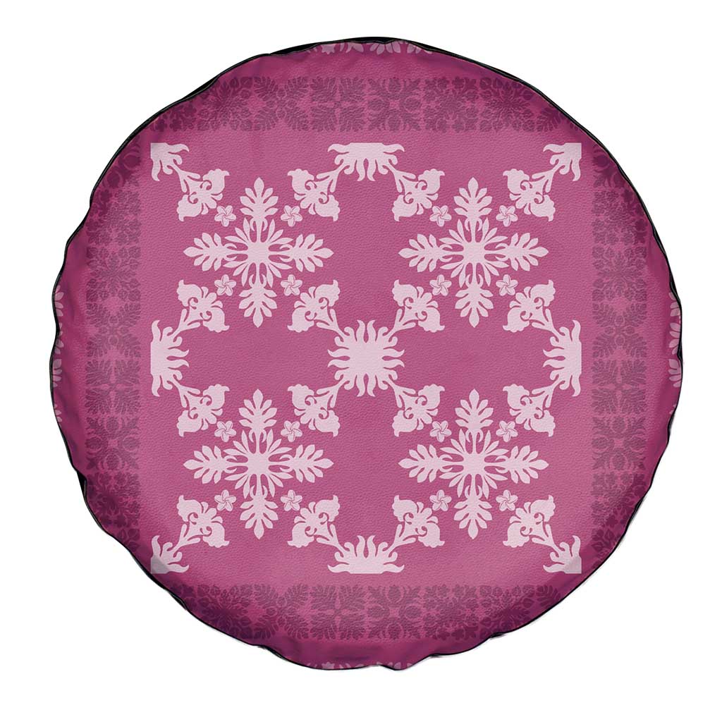 Hawaiian Quilt Pattern Spare Tire Cover Pink Hawaii Culture Tropical - Polynesian Pride