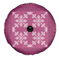 Hawaiian Quilt Pattern Spare Tire Cover Pink Hawaii Culture Tropical - Polynesian Pride