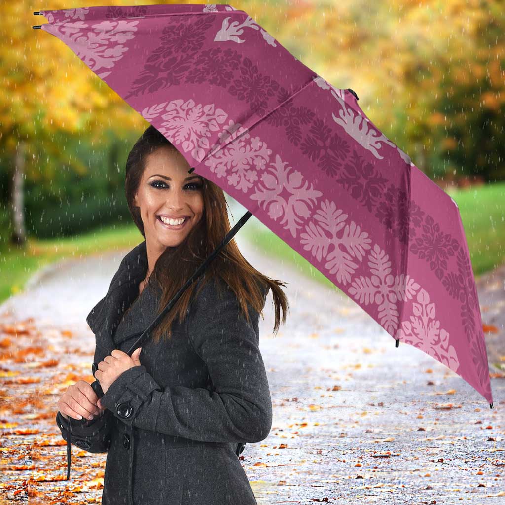 Hawaiian Quilt Pattern Umbrella Pink Hawaii Culture Tropical - Polynesian Pride