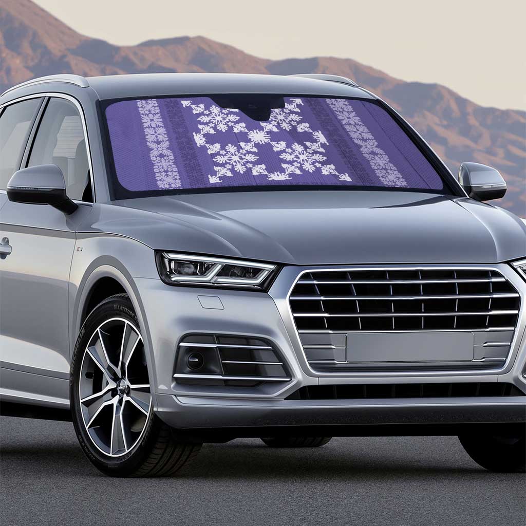 Hawaiian Quilt Pattern Auto Sun Shade Purple Hawaii Culture Tropical - Polynesian Pride