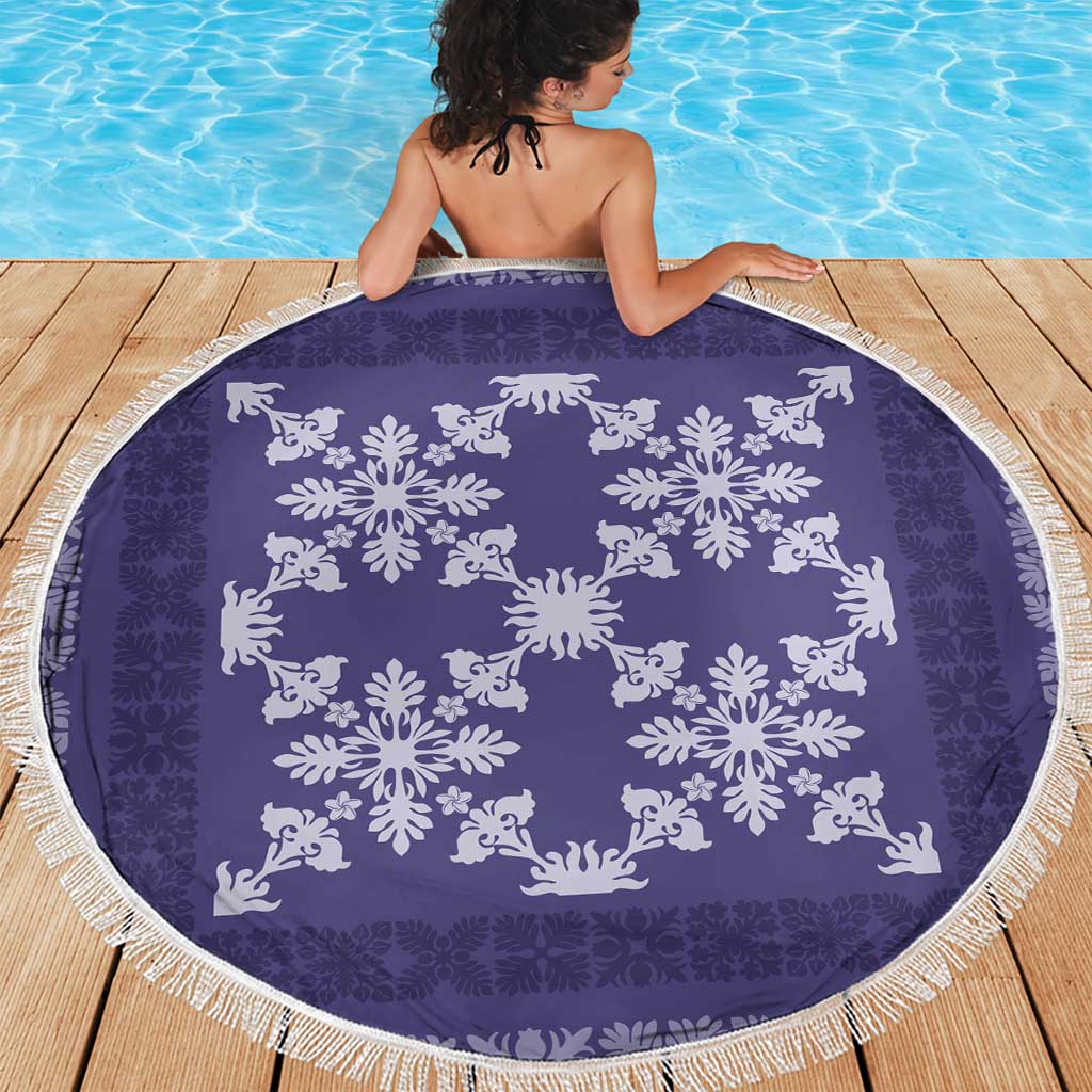 Hawaiian Quilt Pattern Beach Blanket Purple Hawaii Culture Tropical - Polynesian Pride