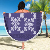 Hawaiian Quilt Pattern Beach Blanket Purple Hawaii Culture Tropical - Polynesian Pride