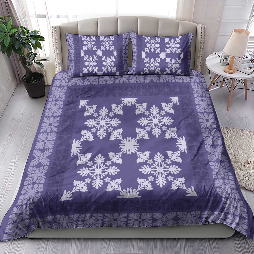 Hawaiian Quilt Pattern Bedding Set Purple Hawaii Culture Tropical - Polynesian Pride