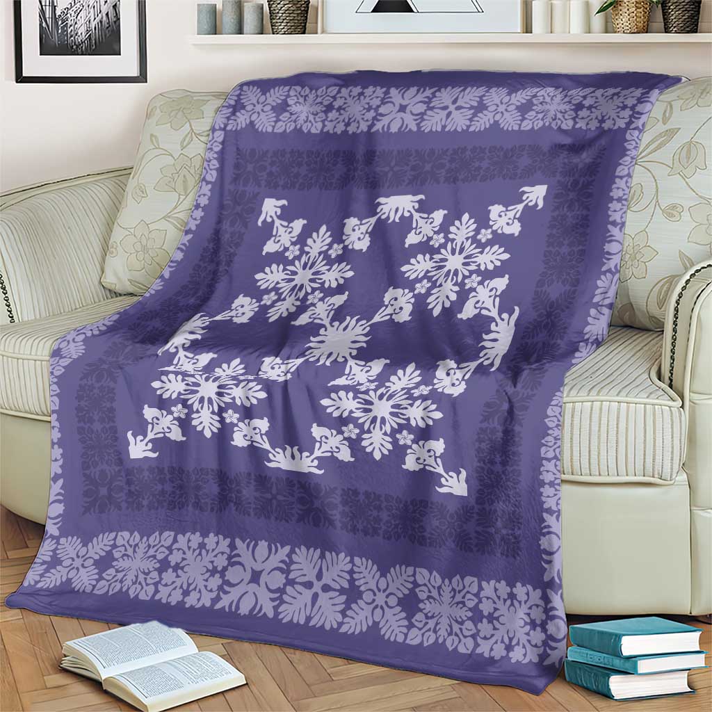 Hawaiian Quilt Pattern Blanket Purple Hawaii Culture Tropical - Polynesian Pride