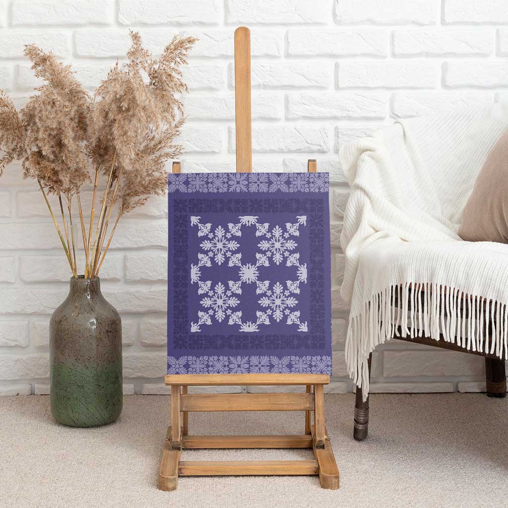 Hawaiian Quilt Pattern Canvas Wall Art Purple Hawaii Culture Tropical - Polynesian Pride