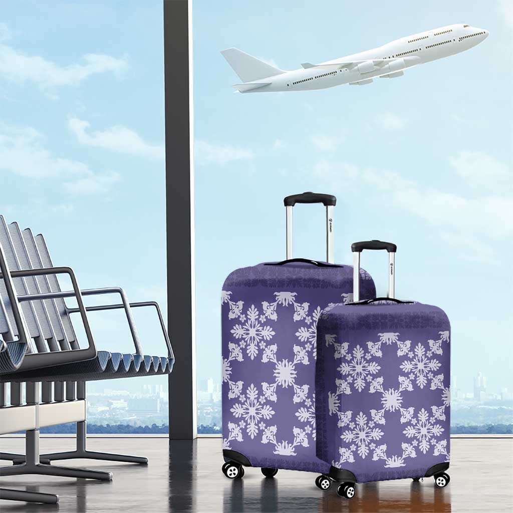 Hawaiian Quilt Pattern Luggage Cover Purple Hawaii Culture Tropical - Polynesian Pride