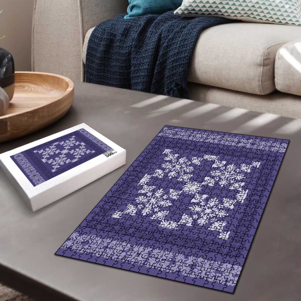 Hawaiian Quilt Pattern Puzzle Purple Hawaii Culture Tropical - Polynesian Pride