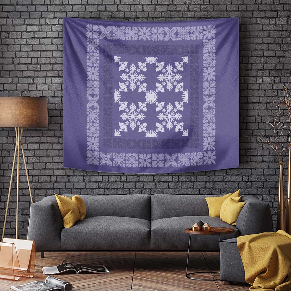 Hawaiian Quilt Pattern Tapestry Purple Hawaii Culture Tropical - Polynesian Pride