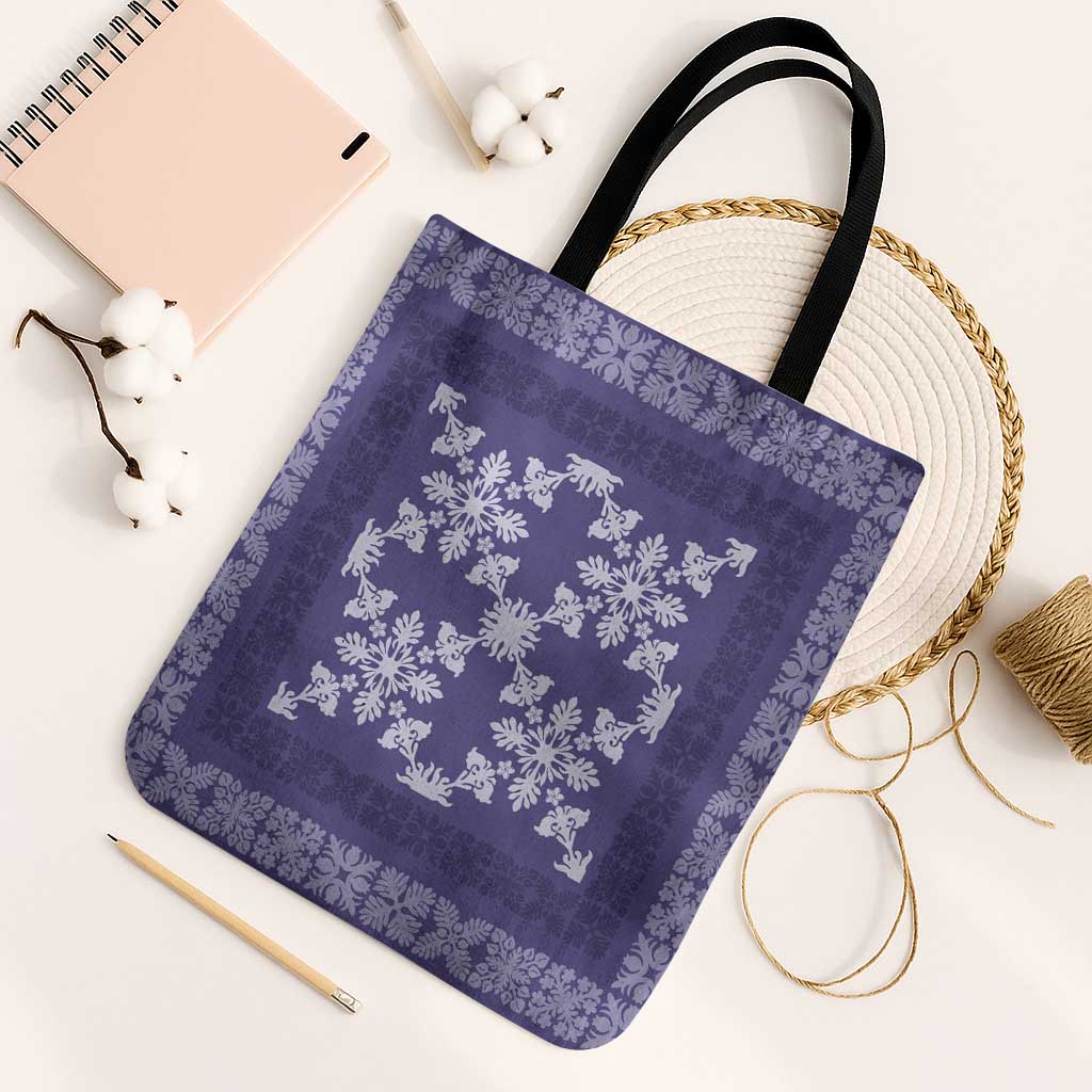 Hawaiian Quilt Pattern Tote Bag Purple Hawaii Culture Tropical - Polynesian Pride