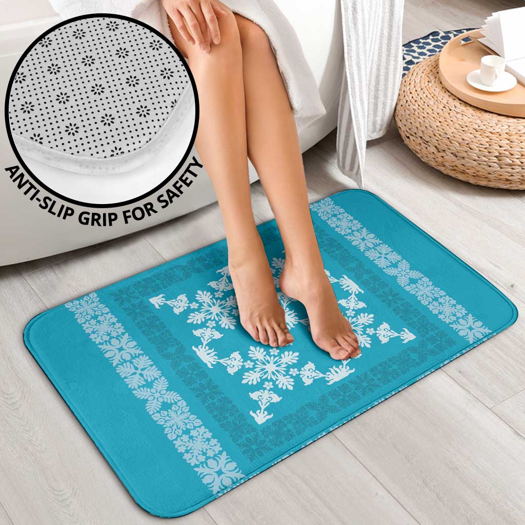 Hawaiian Quilt Pattern Bathroom Set Teal Hawaii Culture Tropical - Polynesian Pride