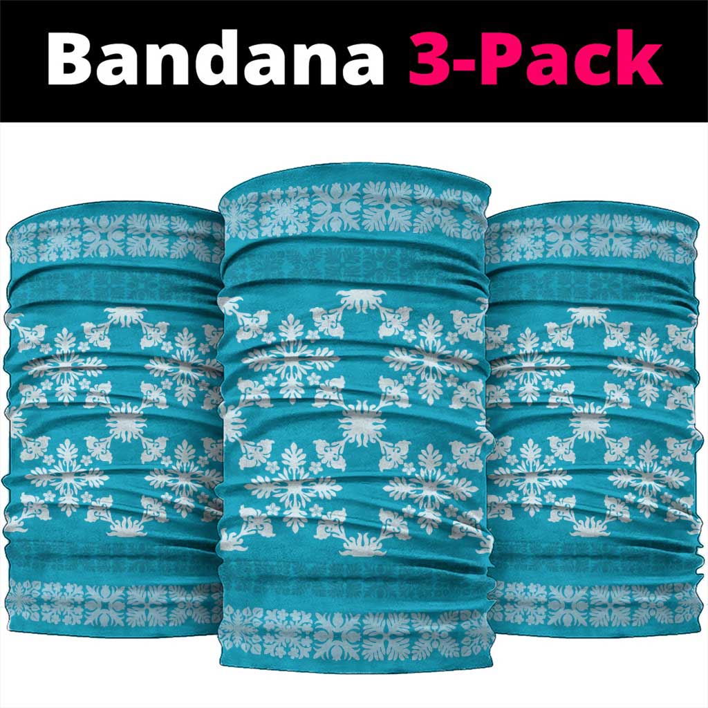 Hawaiian Quilt Pattern Neck Gaiter Teal Hawaii Culture Tropical - Polynesian Pride