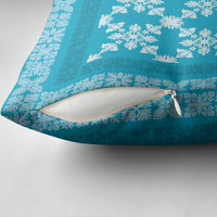 Hawaiian Quilt Pattern Pillow Cover Teal Hawaii Culture Tropical - Polynesian Pride