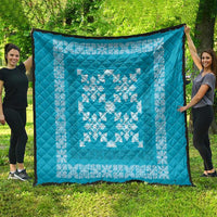 Hawaiian Quilt Pattern Quilt Teal Hawaii Culture Tropical - Polynesian Pride
