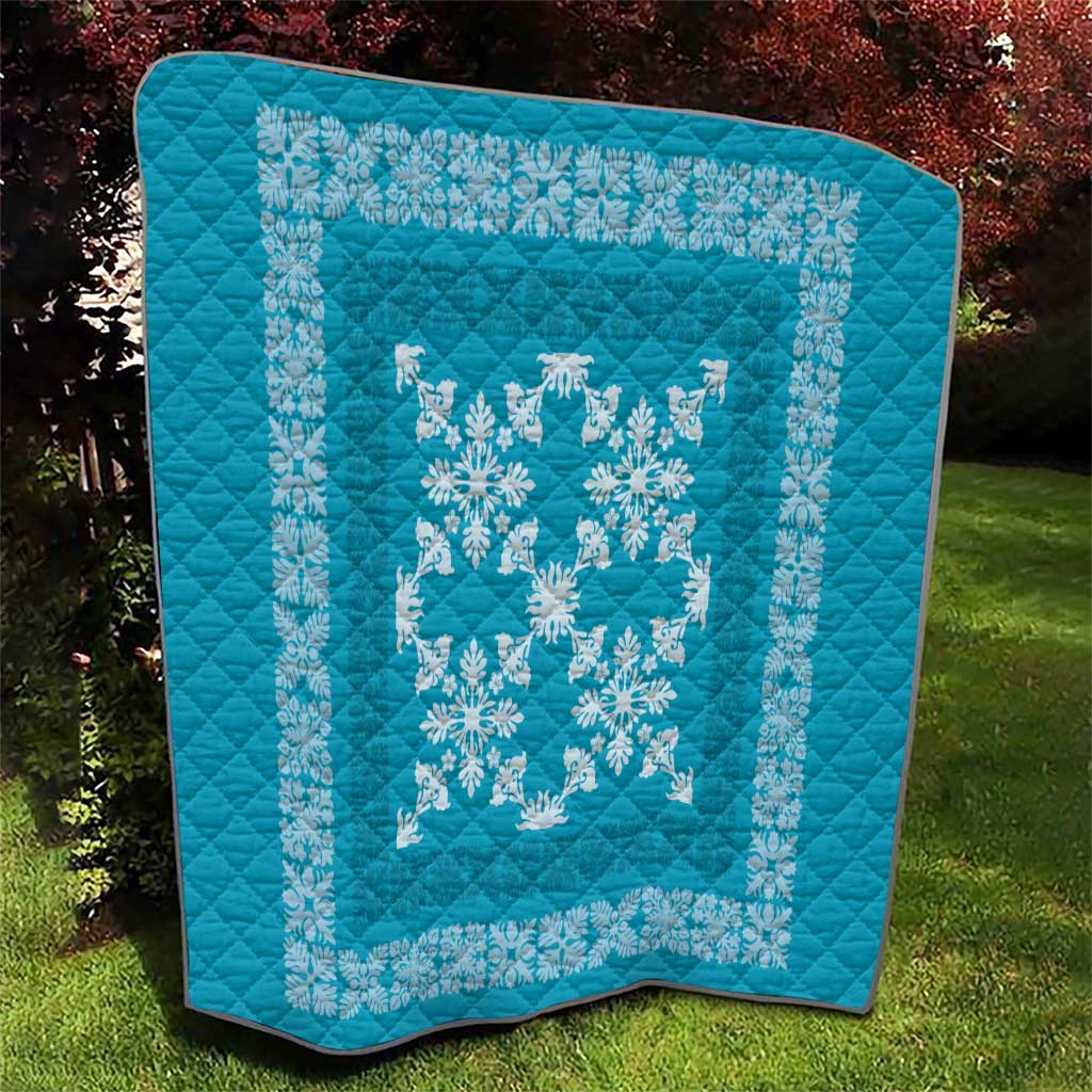 Hawaiian Quilt Pattern Quilt Teal Hawaii Culture Tropical - Polynesian Pride