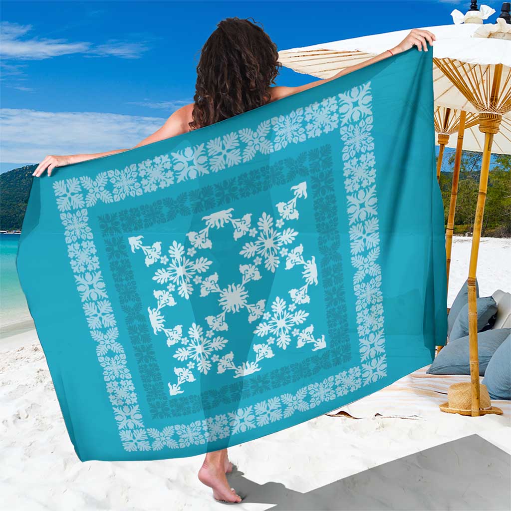Hawaiian Quilt Pattern Sarong Teal Hawaii Culture Tropical - Polynesian Pride